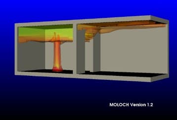 CFD-Simulation der Strömungsausbreitung durch eine Tür