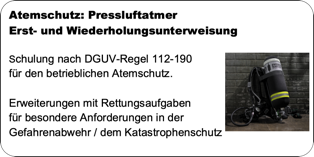 Beispiel für eine Schulungsleistung: Betriebliche Atemschutzaus- und -fortbildung