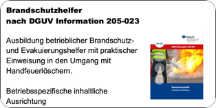 Beispiel für eine Schulungsleistung: Betriebliche Brandschutz- und Evakuierungshelfer