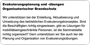 Evakuierungsplanung und -übungen