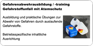 Beispiel für eine Schulungsleistung: Gefahrenabwehrausbildung