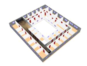 CFD-Simulation der Rauchausbreitung im Flurbereich eines Gebäudesgeschosses