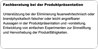 Beispiel für eine Beratungsleistung: Fachberatung für Produktpräsentation