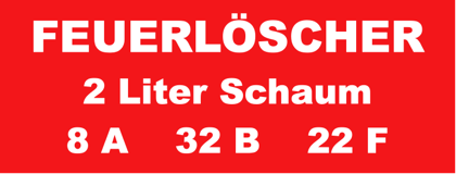 Beispielhafte Angabe des Löschvermögens für die Brandklassen A, B und F